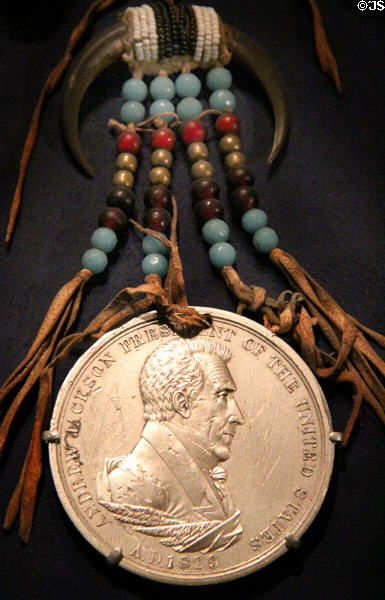 Andrew Jackson peace medal (1829) at National Museum of the American Indian. Washington, DC.