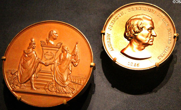 Andrew Johnson presidential medal (1865) at National Museum of the American Indian. Washington, DC.