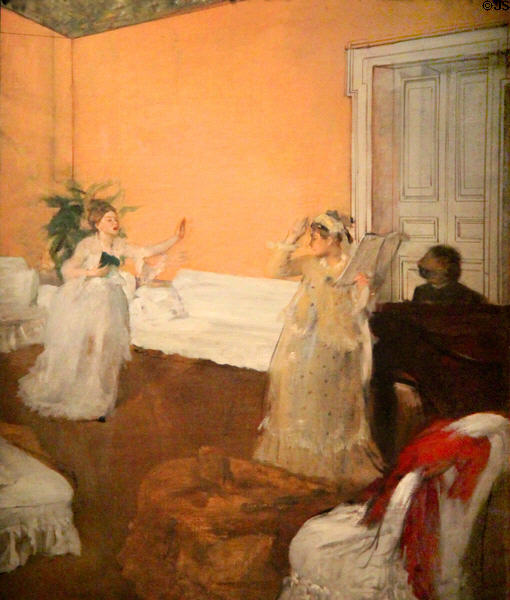 Song Rehearsal painting (c1872-3) by Edgar Degas in Music Room at Dumbarton Oaks Museum. Washington, DC.