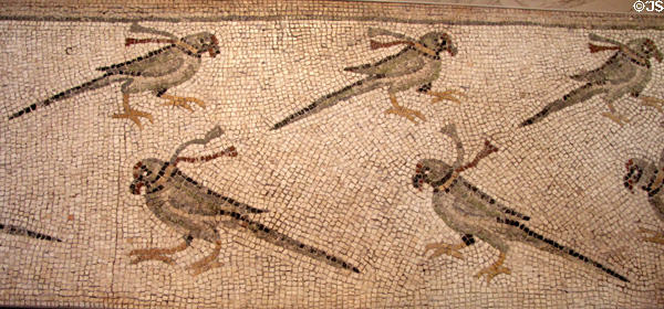 Birds with ribbons Roman floor mosaic Dumbarton Oaks. Washington, DC.