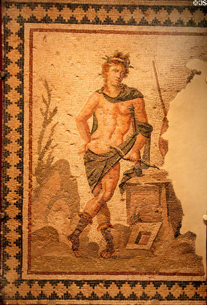 Apollo Roman mosaic (late 3rd or 4thC) at Dumbarton Oaks Museum. Washington, DC.
