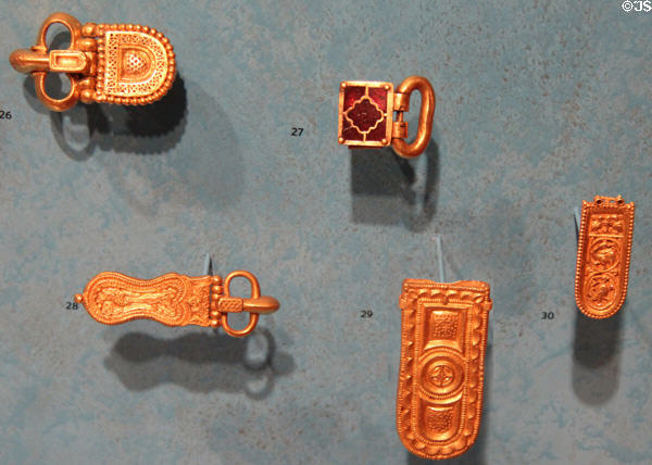 Byzantine gold belt buckles (5th-7thC) at Dumbarton Oaks Museum. Washington, DC.