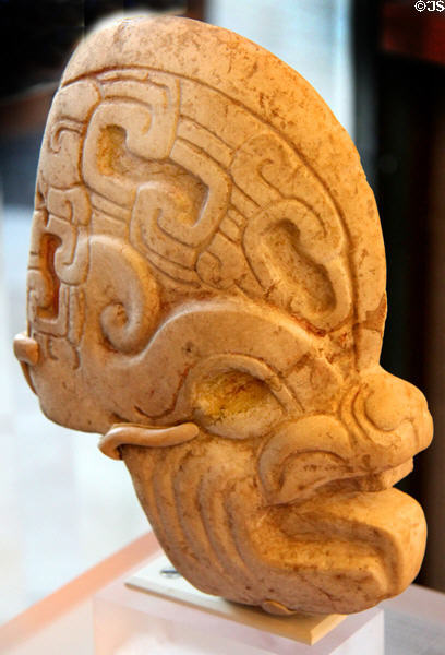 Mayan ballgame sculpted stone head (aka hachas) at Dumbarton Oaks Museum. Washington, DC.