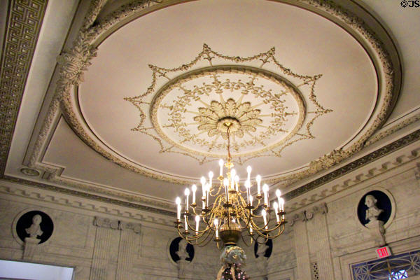 Pennsylvania Foyer entrance hall (1910) with circular ceiling design at DAR Memorial Continental Hall. Washington, DC.
