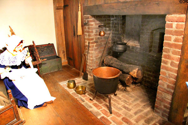 New England Great Hall (1690-1700) fireplace presented by Wisconsin at DAR Memorial Continental Hall. Washington, DC.