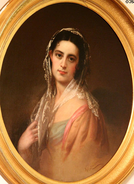 Portrait of a sweetheart (c1856) by William Smith Jewett in California period parlor at DAR Memorial Continental Hall. Washington, DC.