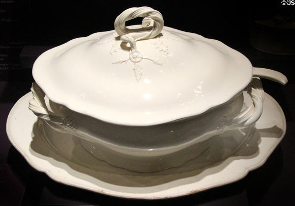 Creamware tureen (c1790) from Staffordshire, England at DAR Memorial Continental Hall Museum. Washington, DC.