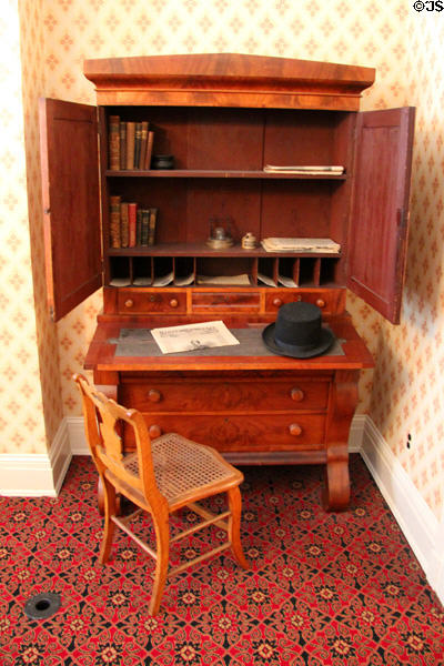 Desk & bookcase in parlor of House Where Lincoln Died. Washington, DC.