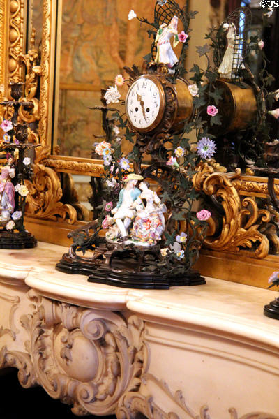 Mantle clock in French Salon at Anderson House Museum. Washington, DC.