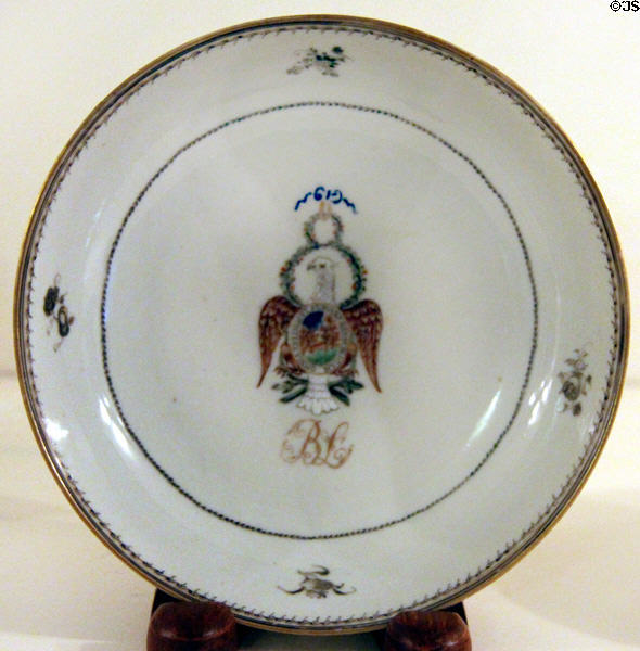 Plate with eagle of Society of the Cincinnati at Anderson House Museum. Washington, DC.