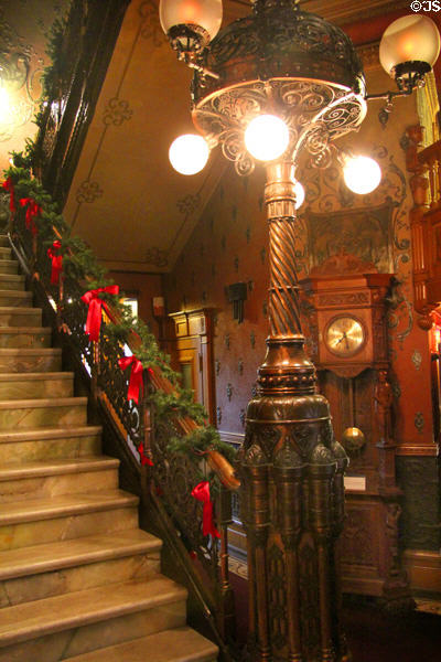 Entrance hall staircase at Christian Heurich Mansion. Washington, DC.