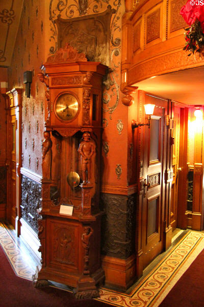 Tall clock (c1910) from Heina Germany at Christian Heurich Mansion. Washington, DC.
