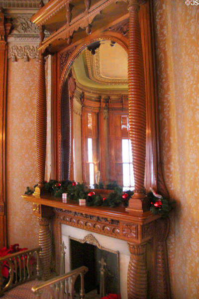 Sitting room fireplace at Christian Heurich Mansion. Washington, DC.