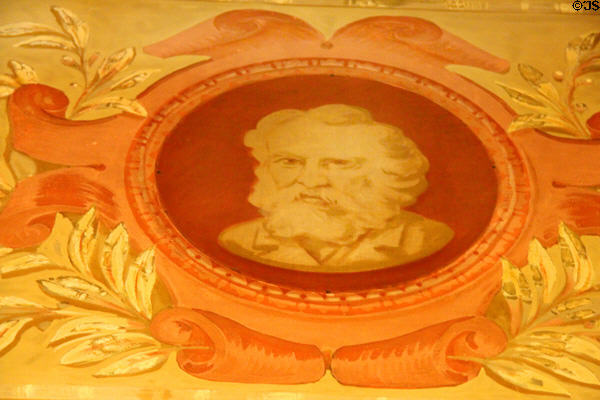 Walt Whitman mural portrait in front room at Christian Heurich Mansion. Washington, DC.