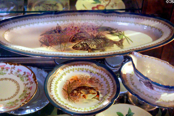 Porcelain serving dishes at Christian Heurich Mansion. Washington, DC.