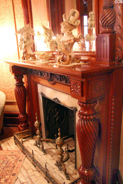 Bedroom fireplace at Christian Heurich Mansion. Washington, DC.