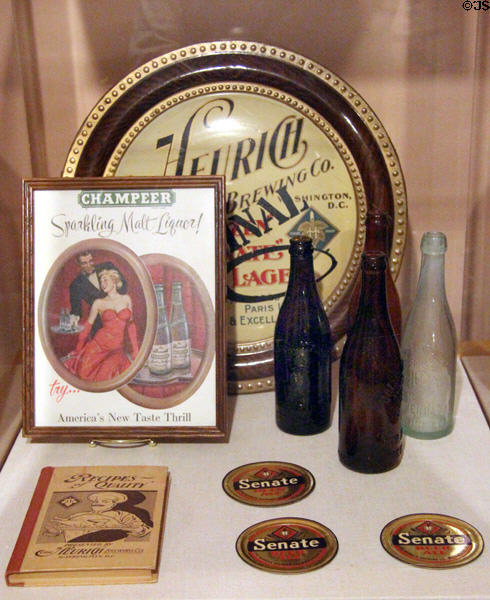 Christian Heurich Brewing Co. promotional items at Christian Heurich Mansion. Washington, DC.
