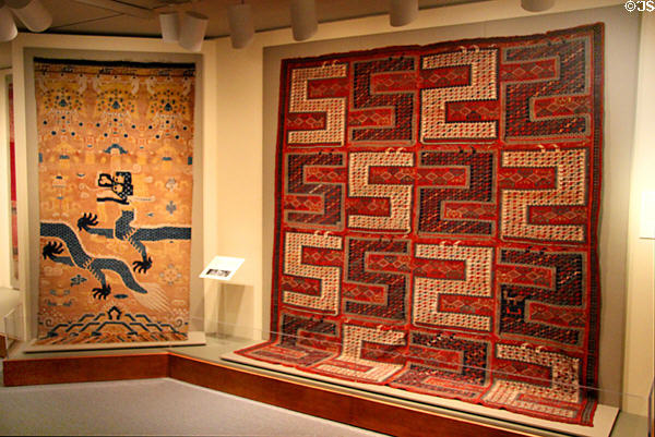 Rugs from China (19thC) & the Caucasus (late 19th-early 20thC) at Textile Museum. Washington, DC.