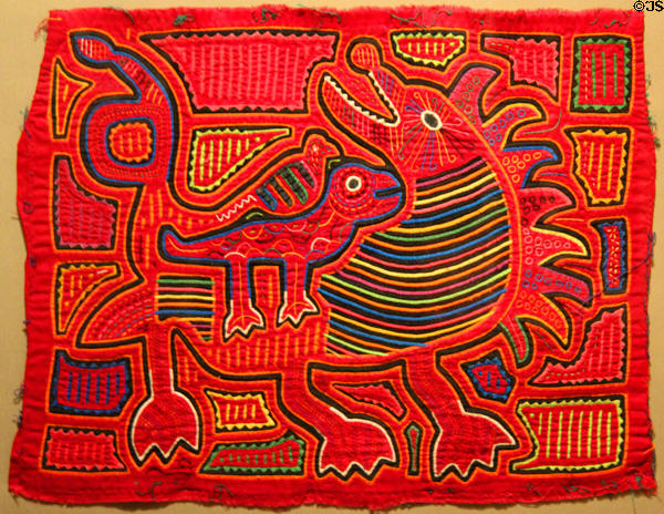 Mola panels (1960s) by Kuna people of San Blas Islands in Panama at Textile Museum. Washington, DC.