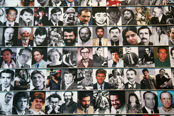 Photos of journalist killed while reporting around the world at Newseum. Washington, DC.