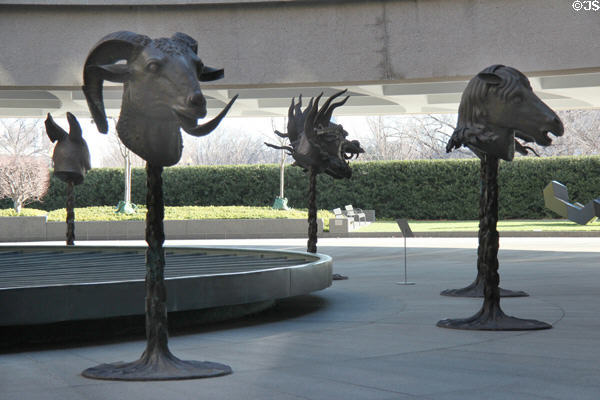 Circle of Animals / Zodiac Heads sculpture (2010) by Ai Weiwei in courtyard of Hirshhorn Museum. Washington, DC.
