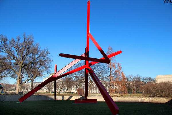 Are Years What? (for Marianne Moore) steel sculpture (1967) by Mark di Suvero at Hirshhorn Museum Sculpture Garden. Washington, DC.