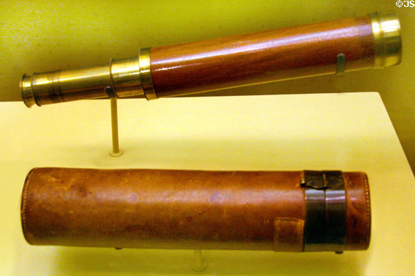 George Washington's field telescope used during Revolutionary War at National Museum of American History. Washington, DC.