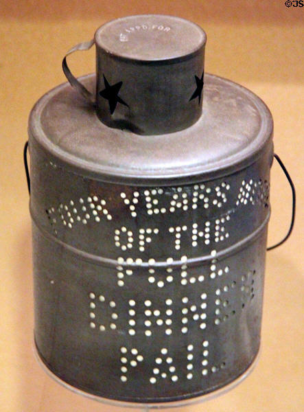 Full dinner Pail campaign lantern from William McKinley & Theodore Roosevelt election (1900) at National Museum of American History. Washington, DC.