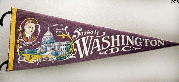 Herbert C. Hoover inauguration pennant (March 4, 1929) at National Museum of American History. Washington, DC.