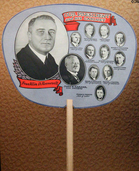 Franklin D. Roosevelt & Cabinet paper fan (1933) at National Museum of American History. Washington, DC.