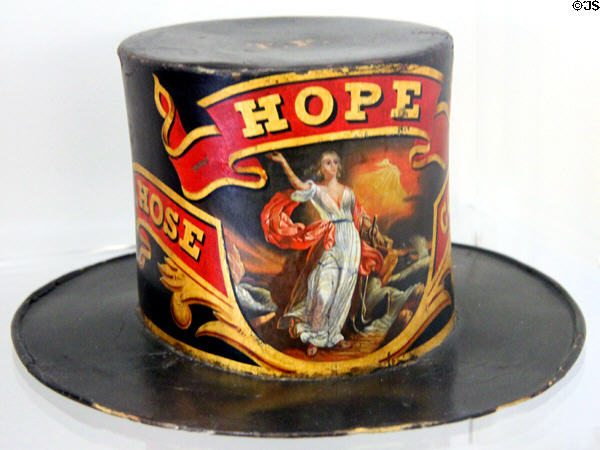 Hope Hose Co. of Philadelphia identity hat at National Museum of American History. Washington, DC.