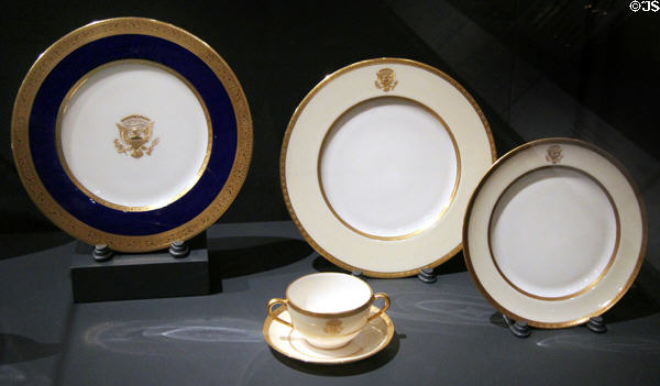 Woodrow & Edith Wilson china by Lenox of the USA at National Museum of American History. Washington, DC.