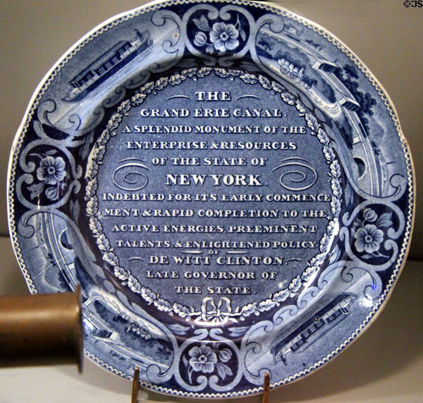Erie Canal commemorative plate (c1830) at National Museum of American History. Washington, DC.