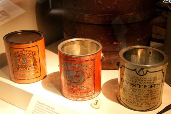 Baltimore oyster tins at National Museum of American History. Washington, DC.