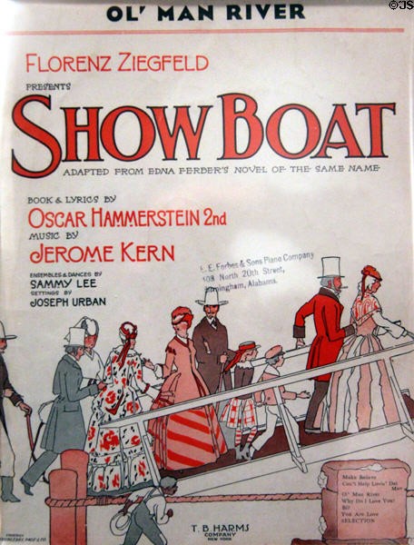 Ol' Man River sheet music (1927) from musical Show Boat by Oscar Hammerstein 2nd & Jerome Kern at National Museum of American History. Washington, DC.