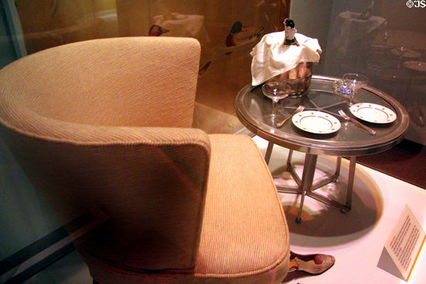 Art deco furnishing from luxury liner United States at National Museum of American History. Washington, DC.