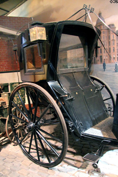 Hansom cab (c1900) doors to passenger cabin at National Museum of American History. Washington, DC.