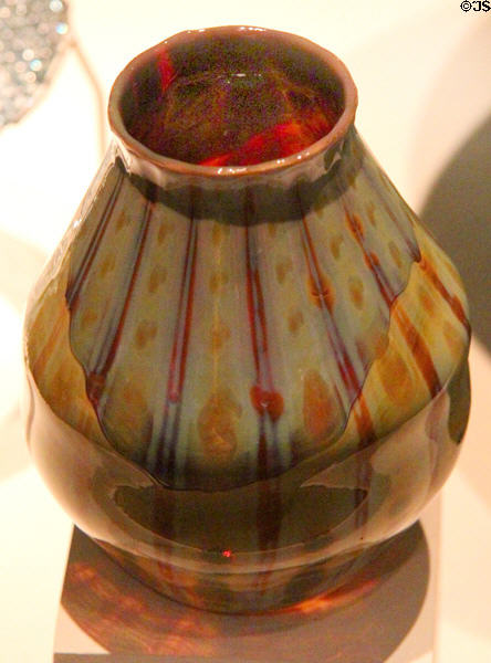 Glass vase (1893-6) by Tiffany Glass & Decorating Co. of Corona, NY at National Museum of American History. Washington, DC.