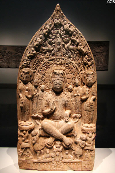 Chinese marble stele with Buddhist themes (557-581) at Smithsonian Freer Gallery of Art. Washington, DC.