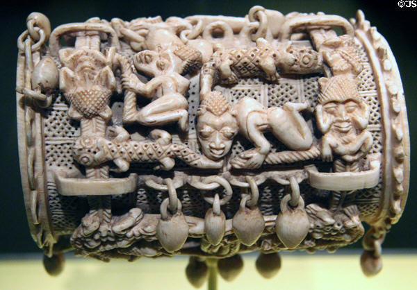 Ivory bracelet (16thC) by Yoruba peoples of Owo region of Nigeria at National Museum of African Art. Washington, DC.