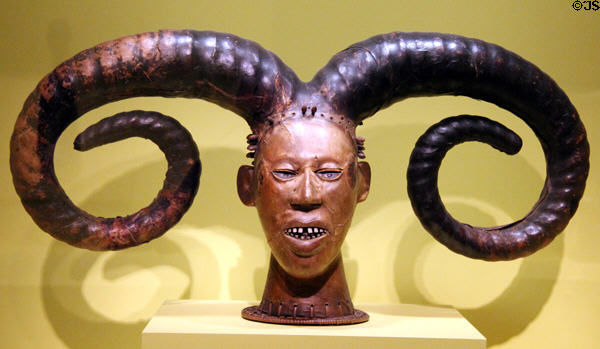 Wood mask (early 20thC) attrib. Efik peoples of Nigeria at National Museum of African Art. Washington, DC.