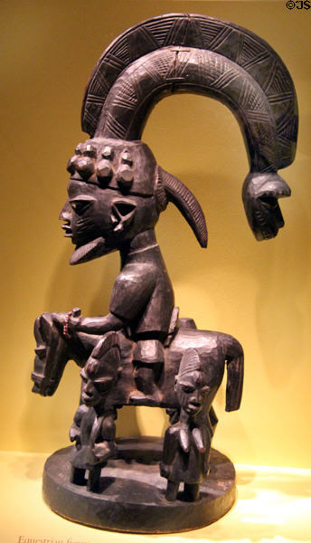 Wood equestrian figure (mid 20thC) by Yoruba peoples of Nigeria at National Museum of African Art. Washington, DC.