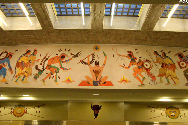 Ceremonial Dance mural (1939) by Stephen Mopope at Interior Department. Washington, DC.