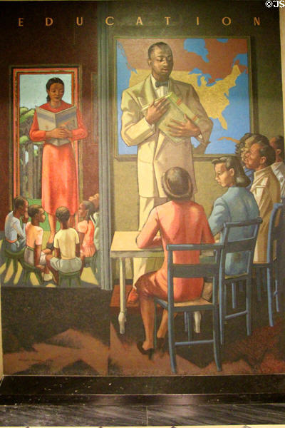 Blacks in Education painting (1948) by Millard Sheets at Interior Department. Washington, DC.