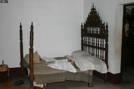 Bedroom of house in Colonial Spanish Quarter Museum. St Augustine, FL.