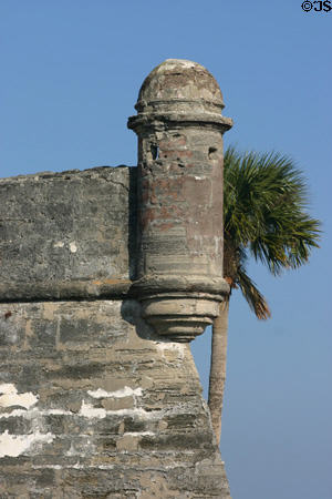 Corner guard post of Castillo de San Marcos. St Augustine, FL.