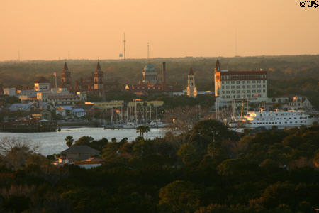 View to downtown St. Augustine from top of Lighthouse. St Augustine, FL.