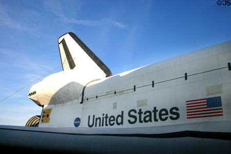 Rear section of Space Shuttle model at Kennedy Space Center. FL.