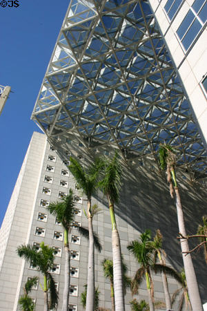 Outdoor atrium of Wachovia Financial Center. Miami, FL.