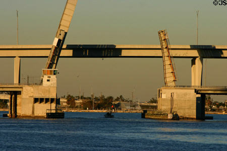 Road & railroad lift bridges to Port of Miami. Miami, FL.